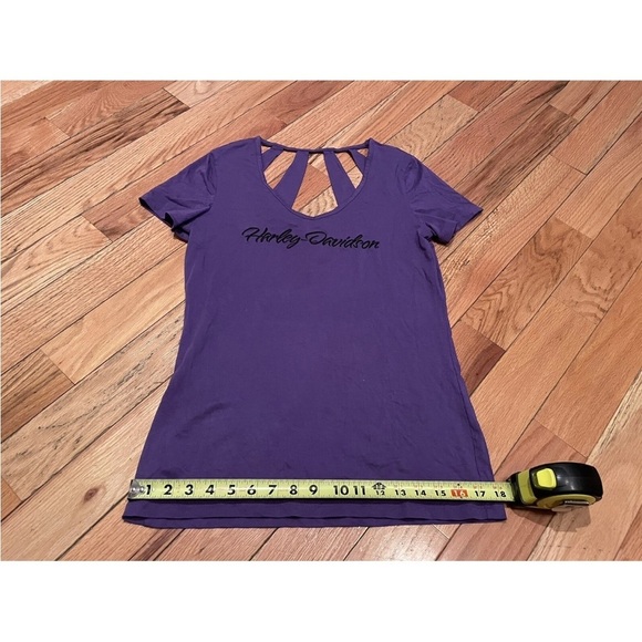 Harley Davidson Purple Cut Out T-Shirt El Paso Texas Women’s Size Large Y2K - Picture 10 of 12